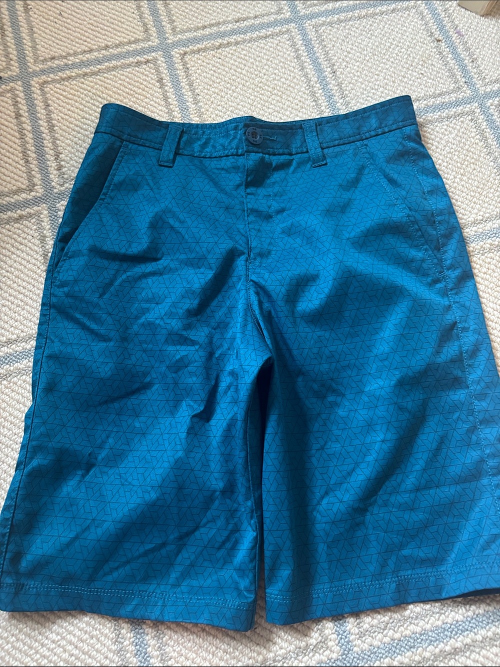 EUC Under Armour Teal Blue Boys' Performance Shorts Sz 16